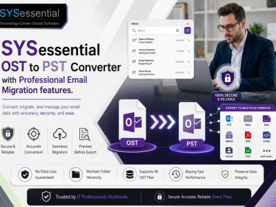 SYSessential OST to PST Converter with Professional Email Migration features.