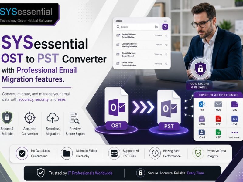 SYSessential OST to PST Converter with Professional Email Migration features.