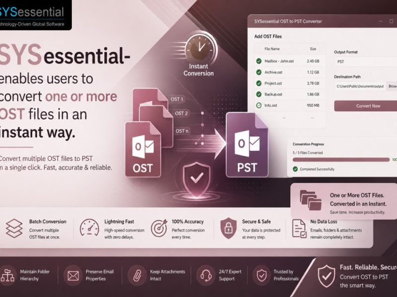 SYSessential- enables users to convert one or more OST files in an instant way.