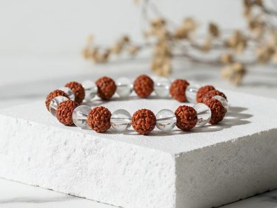 Original Rudraksha Sphatik Bracelet for Positivity