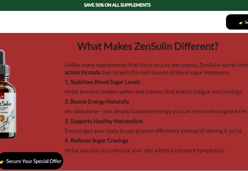 See Ingredients and Uses of ZenSulin Blood Sugar Support