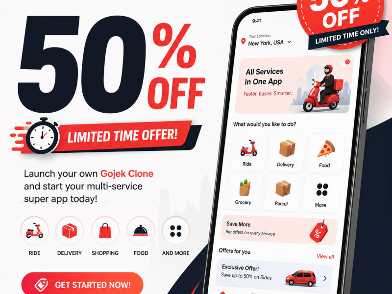 Gojek Clone 2026 – Start Your Own Multi-Service Super App Business