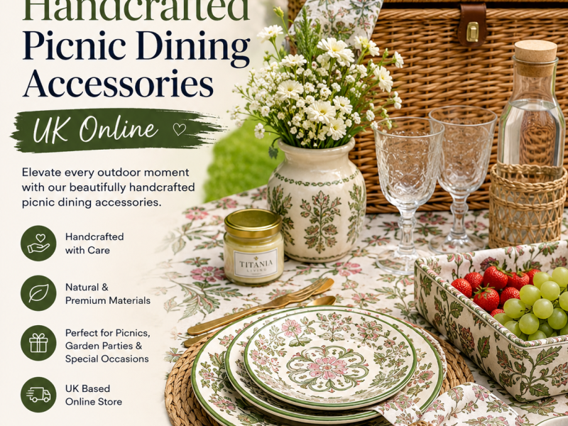 Shop Handcrafted Picnic Dining Accessories UK Online | Elegant Outdoor Essentials by Titania Living