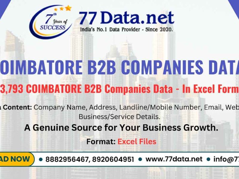 Verified 13000+ Coimbatore Companies List with Free Sample Data