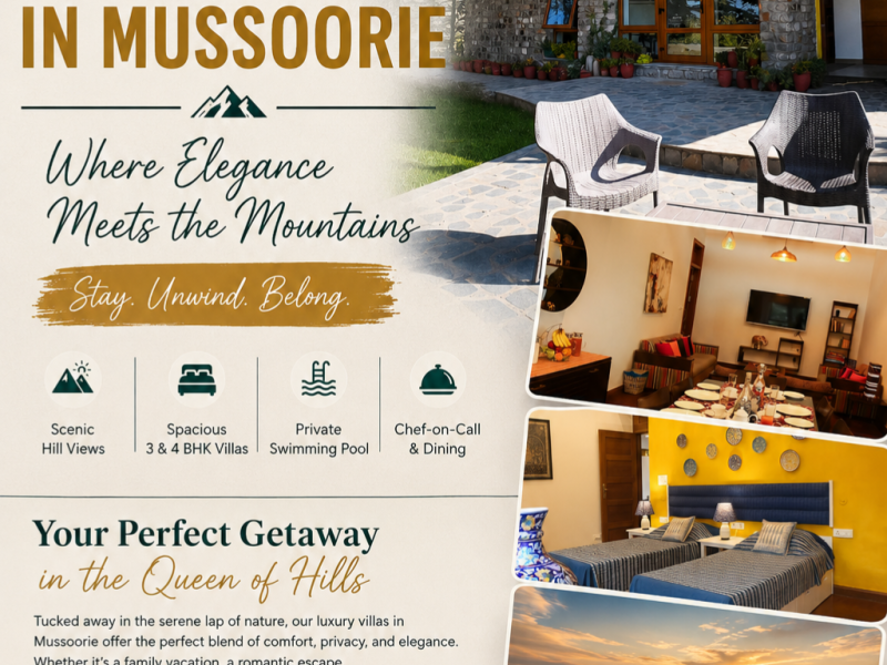 Luxury Villas for Rent in Mussoorie with Mountain Trails Nearby