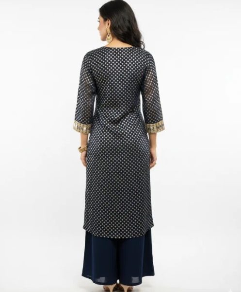 Navy Blue Kurta Set with Palazzo – Shop Women’s Celebration Wear Online at ₹1899