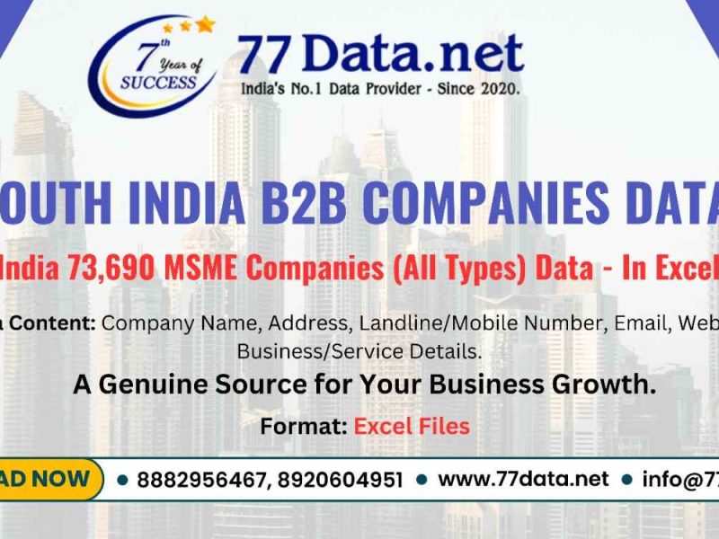 Verified 73000+ South India Companies List with Free Sample Data
