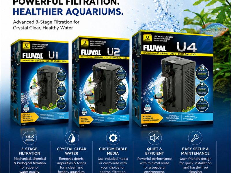 Fluval U Series Underwater Filters – Internal Aquarium Filters for 55L to 240L Tanks