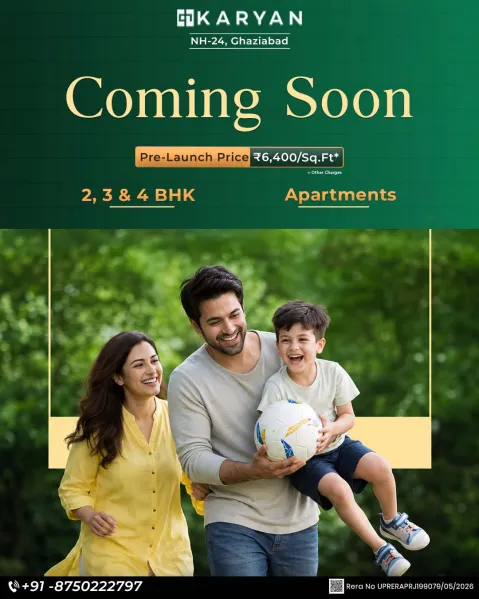 Karyan NH-24 Ghaziabad – 2, 2 BHK + Study, 3 & 4 BHK Apartments