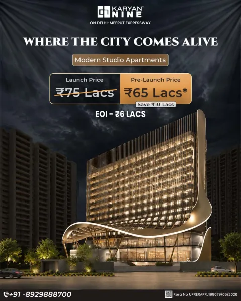Karyan Nine – Luxury Studio Apartments at NH-24, Ghaziabad