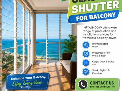 Glass Shutters for Balcony with Modern Style