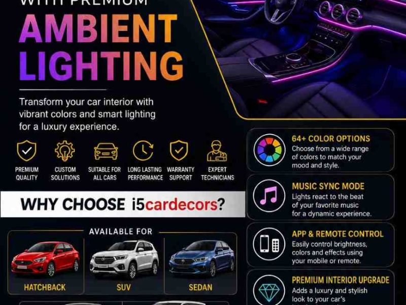 Elegant Car Ambient Light in Coimbatore by i5cardecors