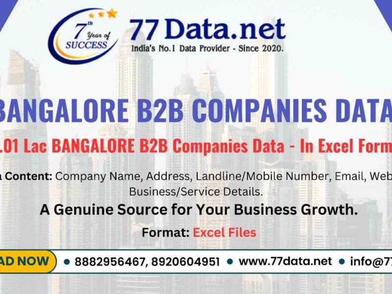 Get Verified 1 Lac+ Bangalore Companies List with Free Sample Data