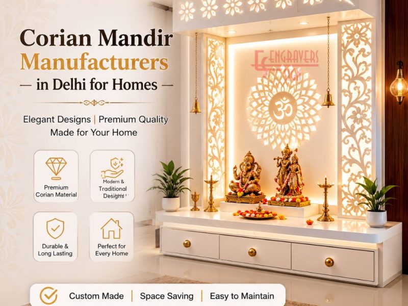 Corian Mandir Manufacturers in Delhi for Homes