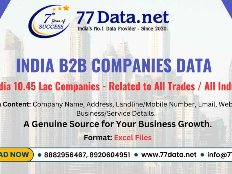 Get Verified 10 Lac+ All India Companies List with Free Sample Data