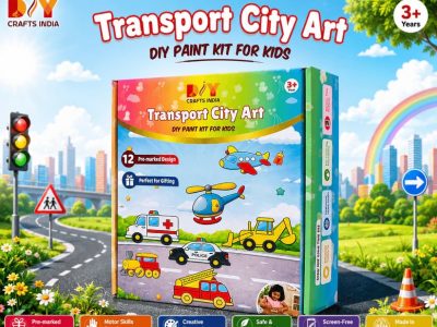 Transport City Art and Paint DIY Kit for Kids
