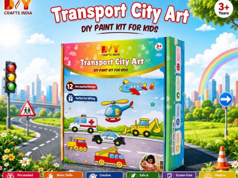 Transport City Art and Paint DIY Kit for Kids