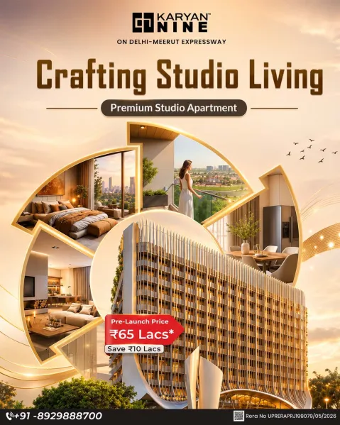 Karyan Nine – Premium Studio Apartments Opposite Wave City, NH-24 Ghaziabad