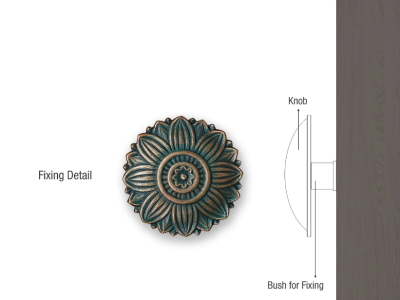 Copper Patina Spiral Flower Door Knob for Home Interiors