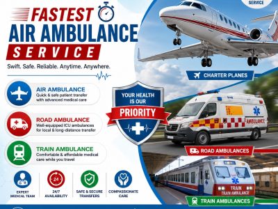Panchmukhi Air Ambulance in Kolkata provides medical transportation services nationwide