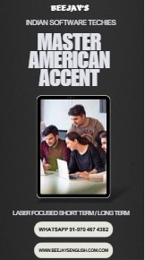 Beejay,s American Accent Master Class for S/W Professionals and AI StartupEntrepreneurs