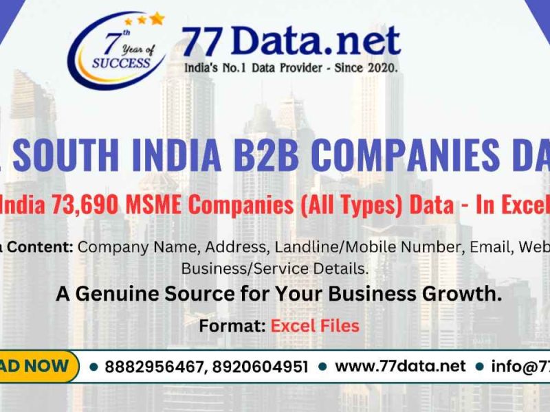 Get List of 73000+ Companies in South India with Free Sample