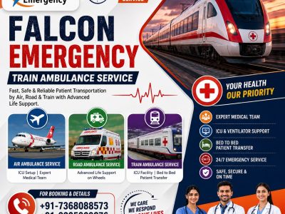 Falcon Emergency Hi Tech Train Ambulance from Mumbai- Safe Patient Transfers Across India
