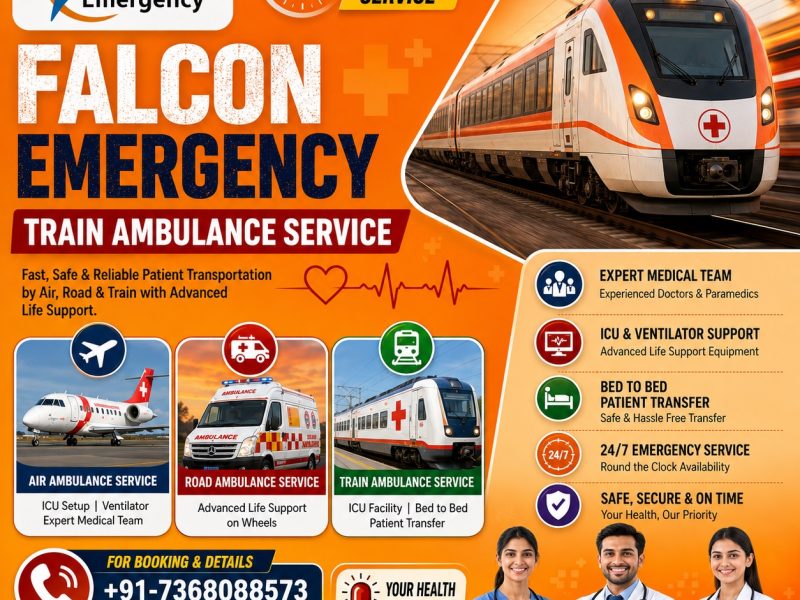 Falcon Emergency Train Ambulance in Bhopal operates through a transport network