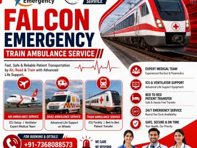 Falcon Emergency ICU Train Ambulance in Patna- An Ally In Safe Medical Transfers