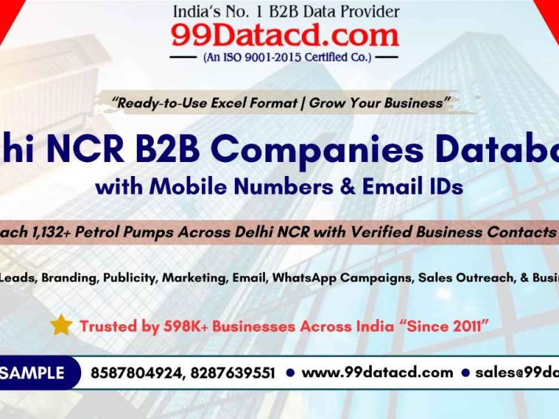 Get List of 5 Lac+ Companies in Delhi NCR with Verified B2B Data