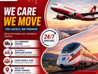 Falcon Emergency Train Ambulance in Ranchi- Assured Safety during Medical Journey