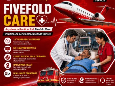 Panchmukhi Hi Tech Train Ambulance in Patna- Compassionate patient assistance