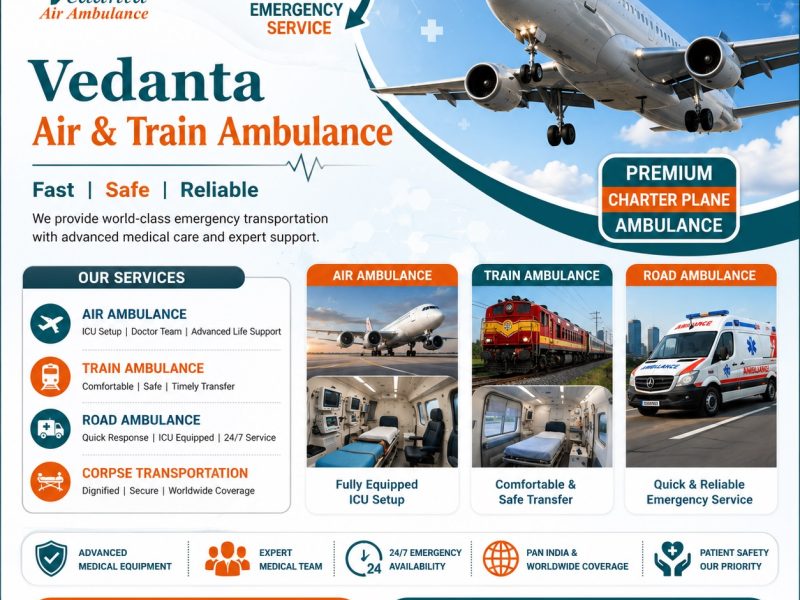 Easily book Vedanta Medical Air Ambulance in Ranchi at affordable rates