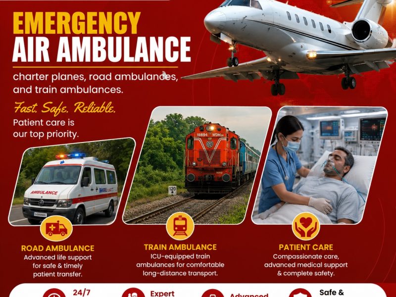 Panchmukhi Hi Tech Air Ambulance from Hyderabad - ICU-Equipped Ambulance Support