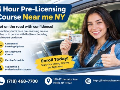 5 Hour Pre-Licensing Course Near Me NY – Convenient Driver Training