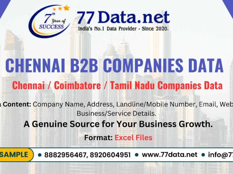 Get Verified List of 4000+ Companies in Chennai with Free Sample