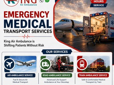 King Train Ambulance from Kolkata- Reliable Medical Transfer with ICU support