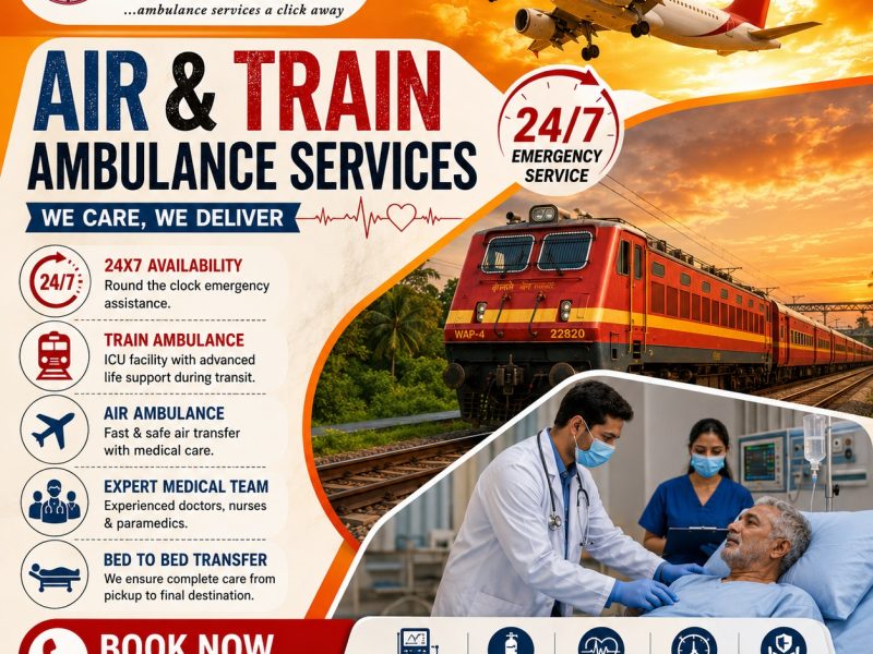 Panchmukhi Affordable Train Ambulance from Patna- Advanced Rail Care 24/7